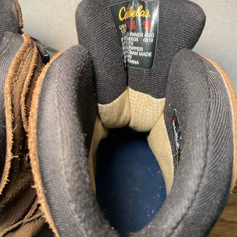 Cabelas Mens 8" Hunting Boots 400g Insulated Thinsulate WaterProof 83-0535 13D - Picture 9 of 10